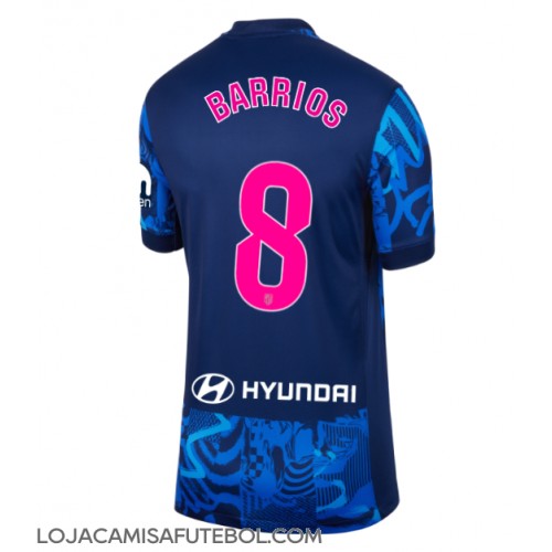 Camisa de Futebol Atletico Madrid Pablo Barrios #8 Equipamento Alternativo Mulheres 2024-25 Manga Curta